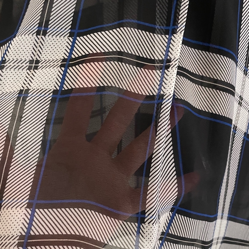 Vince Camuto Black and White Plaid Blouse - Picture 3 of 3